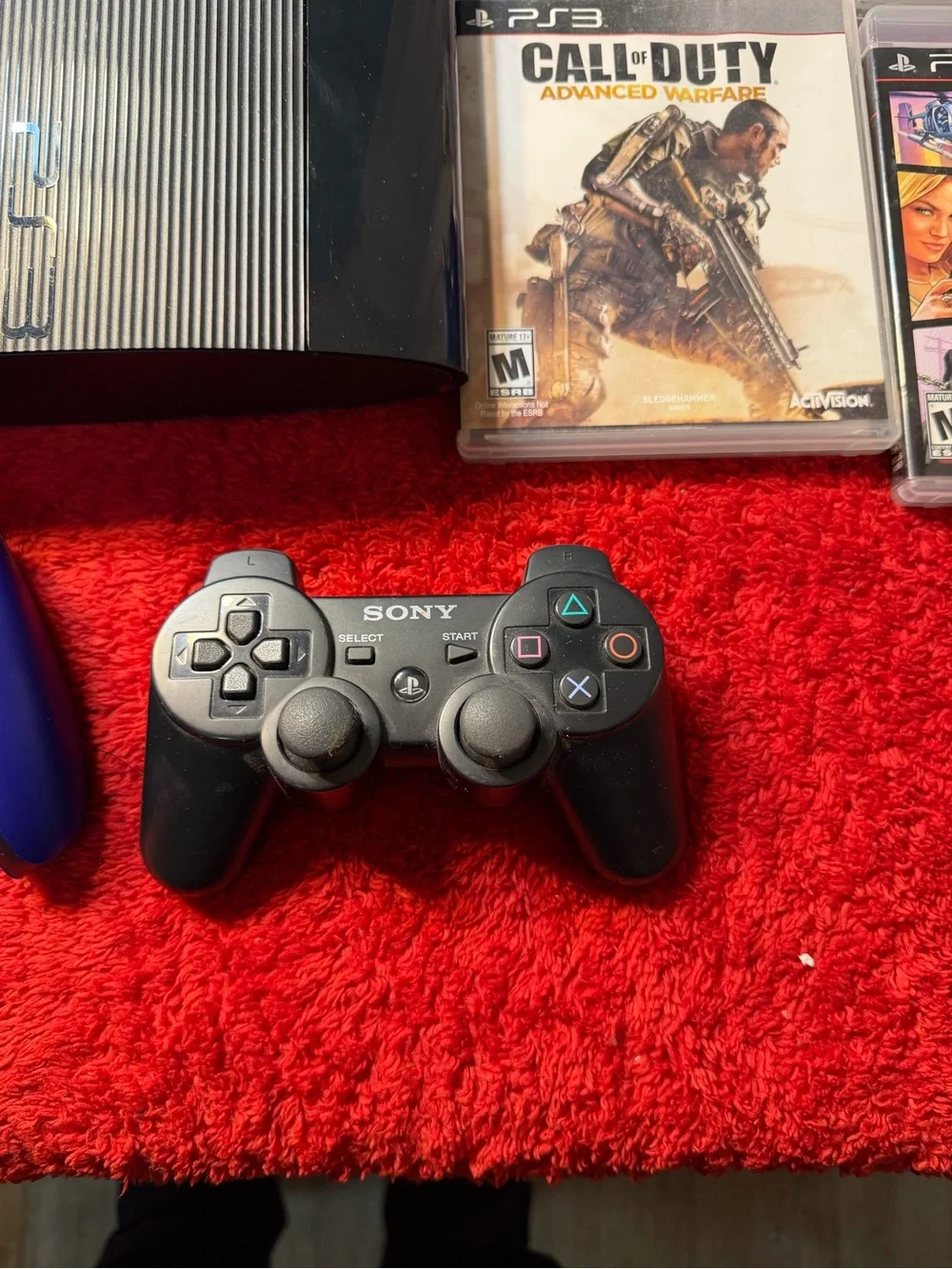 Sony PS3 Slim Console Bundle in Black with Purple Controller